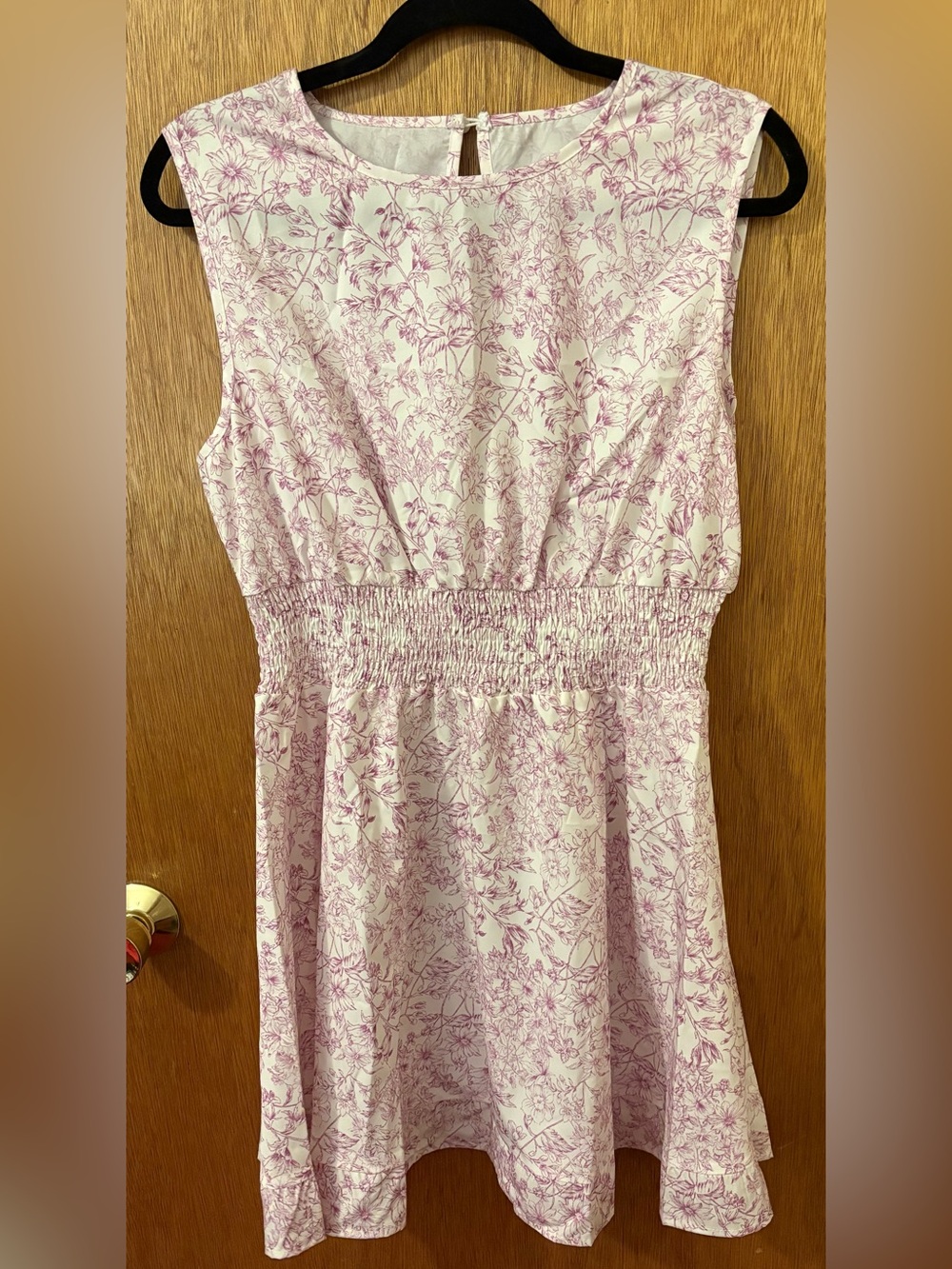 Floral Pink and White Smocked Waist Sundress, Runs Small!